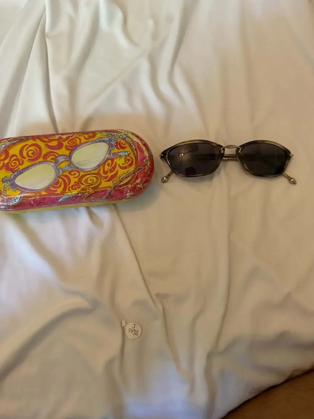 Brighton Handmade Oval Sunglasses with Floral Case